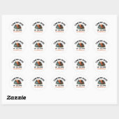 Sticker Rond Mode Camping : Hors Grille - Drôle Comptable Don (Feuille)