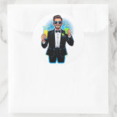 Sticker Rond Mode chambre : Activé !" (Bachelor Party) (Sac)