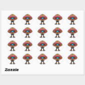 Sticker Rond Mode champignon (Feuille)
