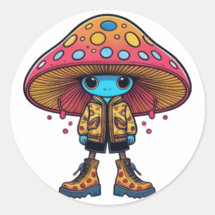 Sticker Rond Mode champignon