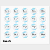 Sticker Rond Mode d'aquarelle bleu moderne (Feuille)