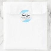 Sticker Rond Mode d'aquarelle bleu moderne (Sac)