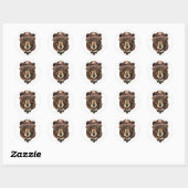 Sticker Rond Mode de l'ours aquarelle (Feuille)