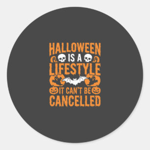 Sticker Rond Mode de vie Halloween Chauve-souris Citrouille Épo