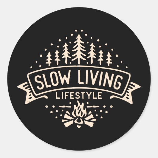Sticker Rond Mode de vie lent (Devant)