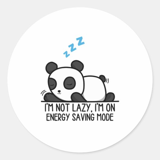 Sticker Rond Mode d'économie d'énergie amusant (Devant)