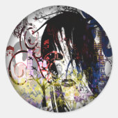 Sticker Rond Mode Diva tourbillonné (Devant)