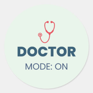 Sticker Rond Mode docteur activé Création médicale drôle