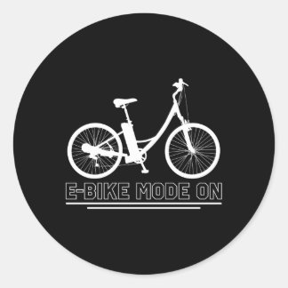Sticker Rond Mode E-Vélo Sur Vélo Électrique