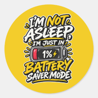 Sticker Rond Mode Économie D'énergie Je Ne Dors Pas