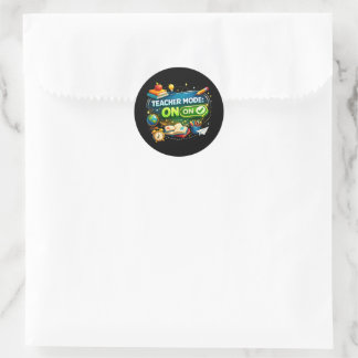 Sticker Rond Mode Enseignant : ACTIVÉ – Joli design de rentrée