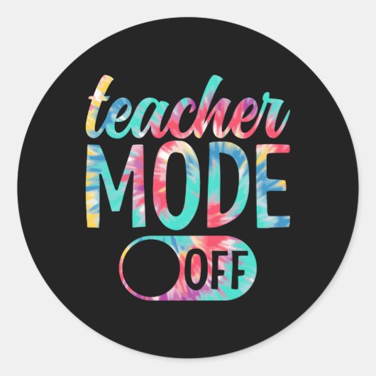 Sticker Rond Mode Enseignant Désactivé Coloriage Joyeux Dernier (Devant)