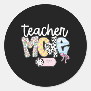 Sticker Rond Mode Enseignant Happy Dernier Jour De L'École Été