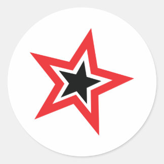 Sticker Rond mode étoile rouge