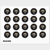 Sticker Rond Mode fentes Activé - Mignonne drôle Lazy (Feuille)