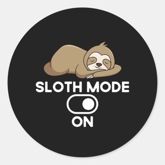 Sticker Rond Mode fentes Activé - Mignonne drôle Lazy (Devant)