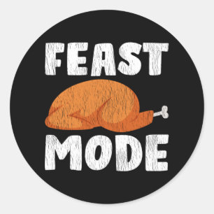 Sticker Rond Mode Festif Cadeau Drôle de Dîner de Thanksgiving