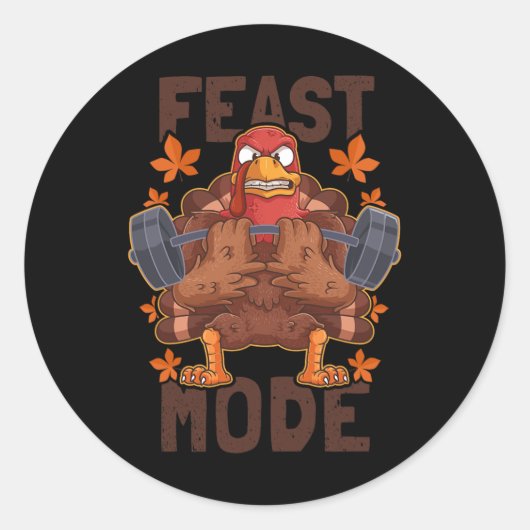 Sticker Rond Mode fête Poids Turquie Jour Thanksgiving C (Devant)