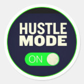 Sticker Rond Mode Hustle activé (Devant)