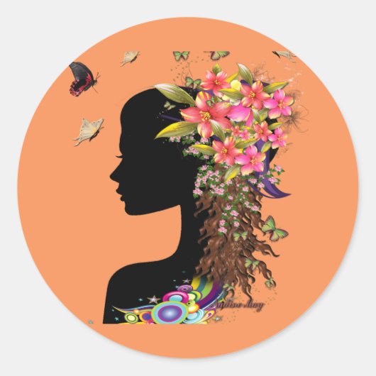 Sticker Rond Mode Imaginaire pour dames (Devant)
