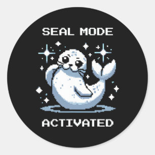 Sticker Rond Mode Jointure Activé Pixel Art Jointure Rétro Styl