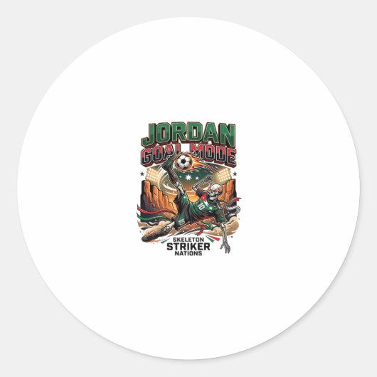 Sticker Rond Mode Jordan Objectif Squelette Nations Striker Dyn (Devant)