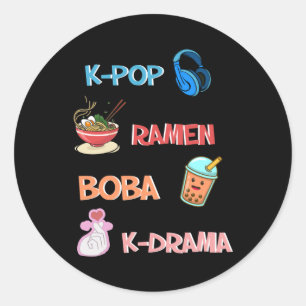 Sticker Rond Mode K-Pop pour les fans de K-Drama et K-Pop coré