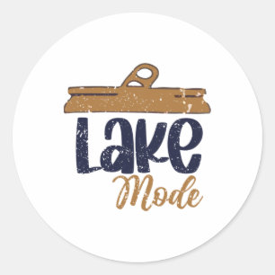 Sticker Rond Mode Lac Camping Caravane Vie de Lac Vacances d'Ét