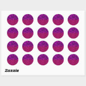 Sticker Rond Mode moderne rose violet Parties scintillant Leopa (Feuille)