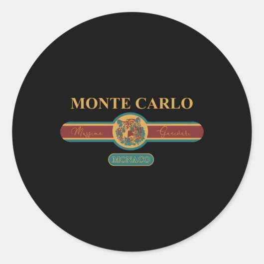 Sticker Rond Mode Monte Carlo Monaco Vacances (Devant)