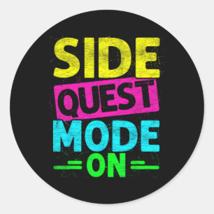 Sticker Rond Mode Quête Secondaire Activé Drôle de Rave Edm Fes
