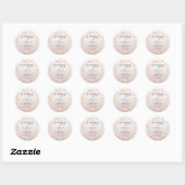 Sticker Rond Mode Rose Gold Wreath Wedding Favor (Feuille)