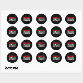 Sticker Rond Mode Ski Avertissement Activé 1 (Feuille)