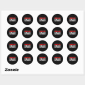 Sticker Rond Mode Ski Avertissement Activé _3  (Feuille)