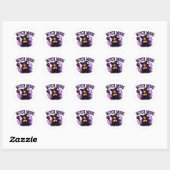 Sticker Rond ✨ Mode Sorcière Activée Citation Halloween 🧙 (Feuille)