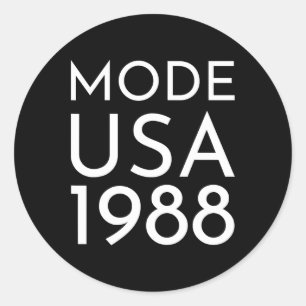 Sticker Rond Mode Usa 1988 M Tour