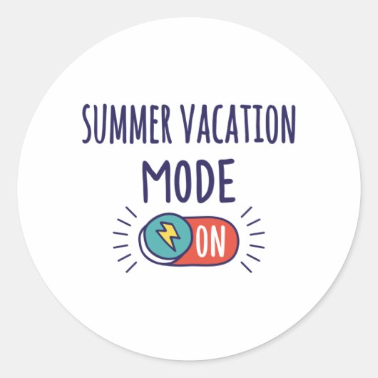 Sticker Rond Mode vacances d'été Activé (Devant)