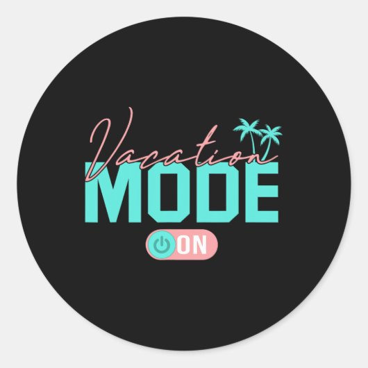 Sticker Rond Mode Vacances Été Famille Vacay Mode Voyage (Devant)