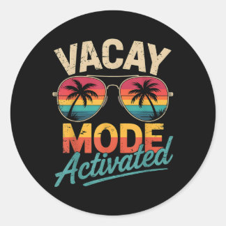 Sticker Rond Mode Vacay Activé Chemise vacances été