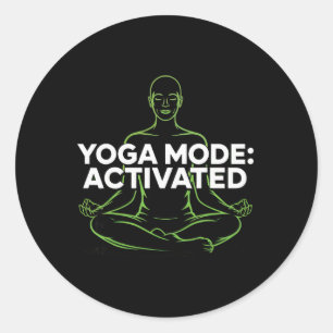 Sticker Rond Mode Yoga Activé Méditation Fitness Pleine Conscie