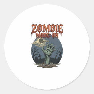 Sticker Rond Mode Zombie Halloween Main Cimetière de la Lune_1