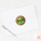 Sticker Rond MODÈLE ANTIQUE CROIX Green Emerald Gem (Enveloppe)