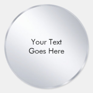 Sticker Rond Modèle Argent Métallisé Personnalisé Ajoutez Votre