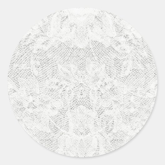 Sticker Rond Modèle - Arrière - plan de dentelle blanche (Devant)