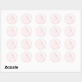 Sticker Rond Modèle blanc en marbre rose personnalisé (Feuille)