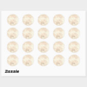 Sticker Rond Modèle blanc or Shimmer, Faux Texture (Feuille)