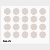 Sticker Rond Modèle blanc simple beige Faux (Feuille)