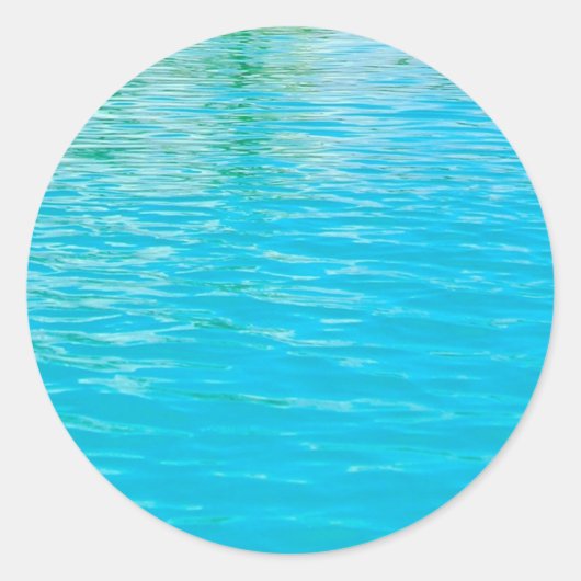 Sticker Rond Modèle Blank tendance Blue Green Sea Waves élégant (Devant)