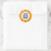 Sticker Rond Modèle, Bordure de bandes orange (Sac)