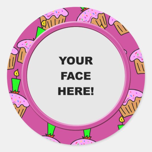 Sticker Rond Modèle, Bordure de gâteau (Devant)